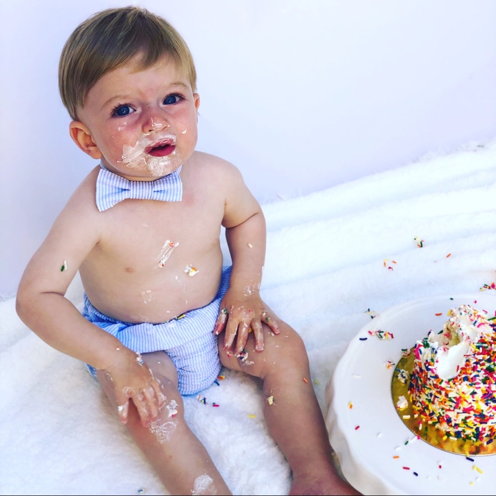 Cake smash outfit seer sucker